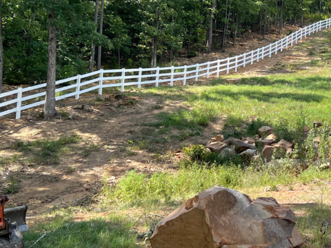 Vinyl Fence on large property in Conway, Arkansas