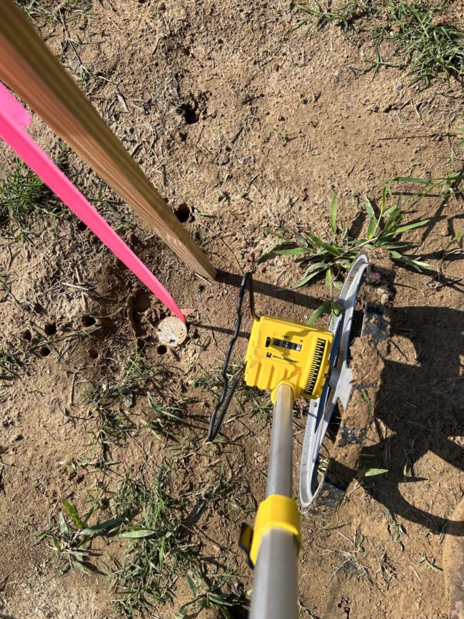 Example of Property Pin with Survey Cap & Ribbon