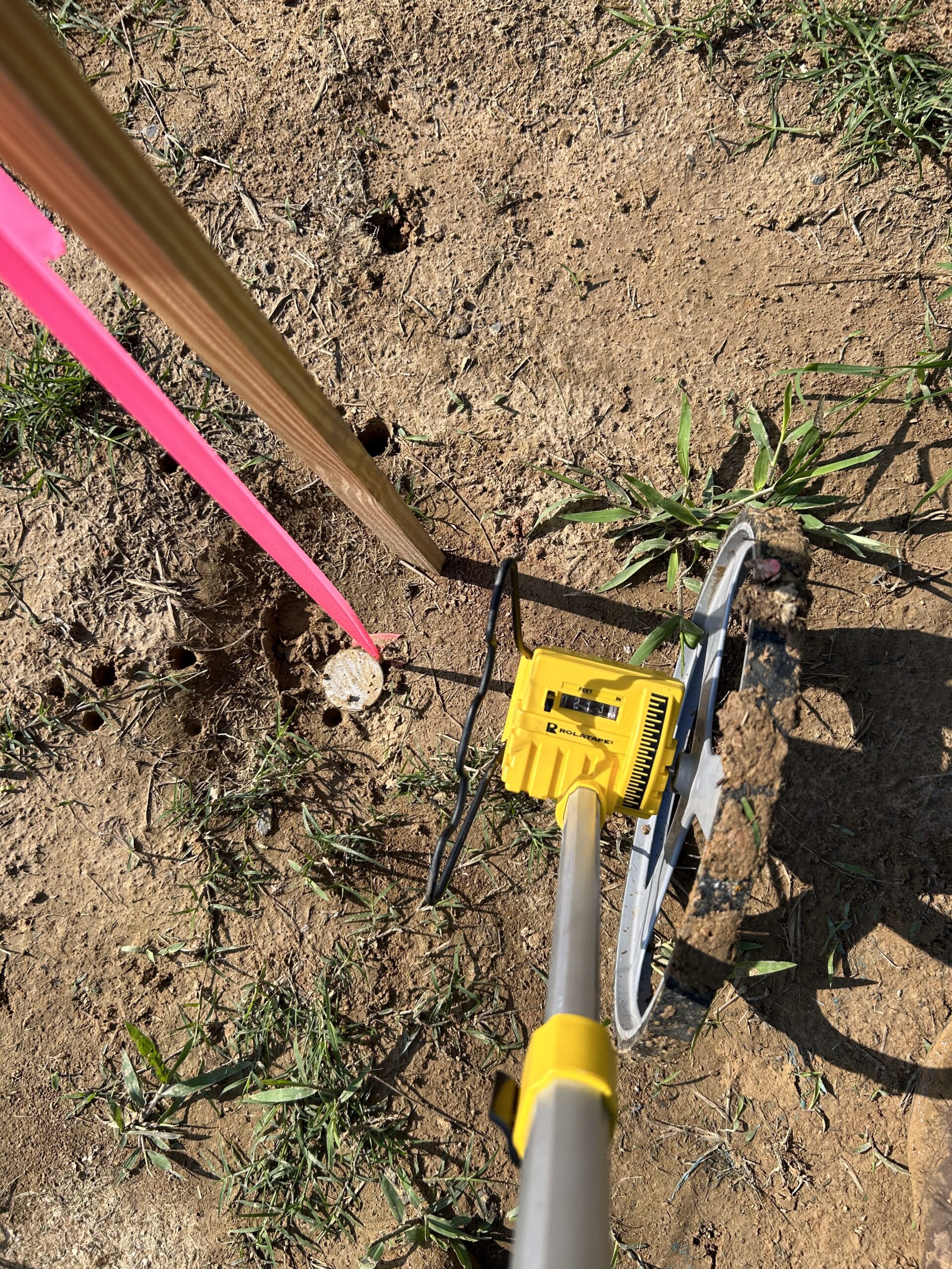 Example of Property Pin with Survey Cap & Ribbon